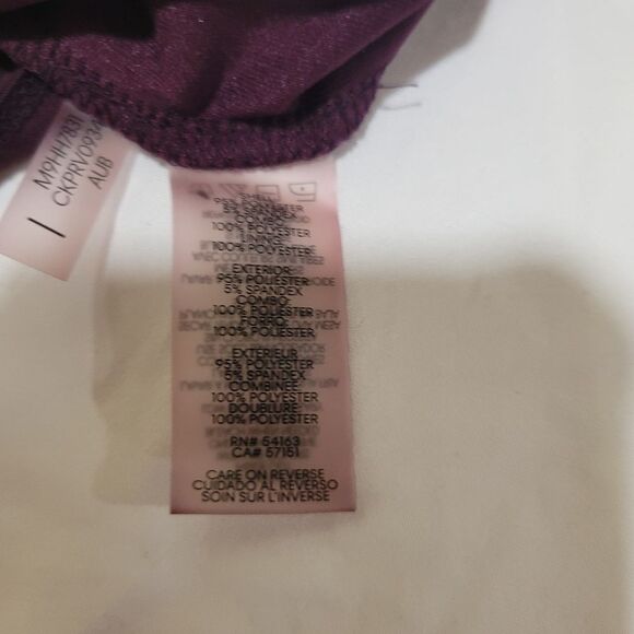 Calvin Klein Purple Women's Sleeveless Top with Chiffon Overlay - Picture 4 of 7